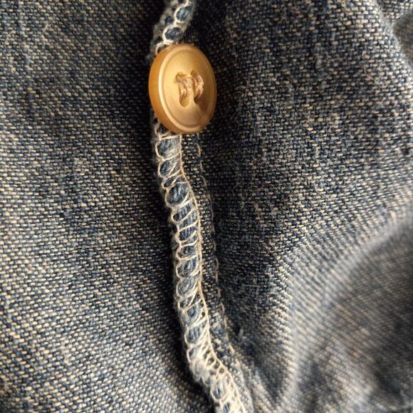 Goofy and Mickey Mouse Button Down Denim Disney Long Sleeve Shirt - Picture 8 of 9